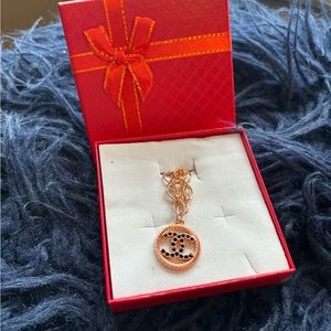 Luxury rose gold charm in handmade chain necklace